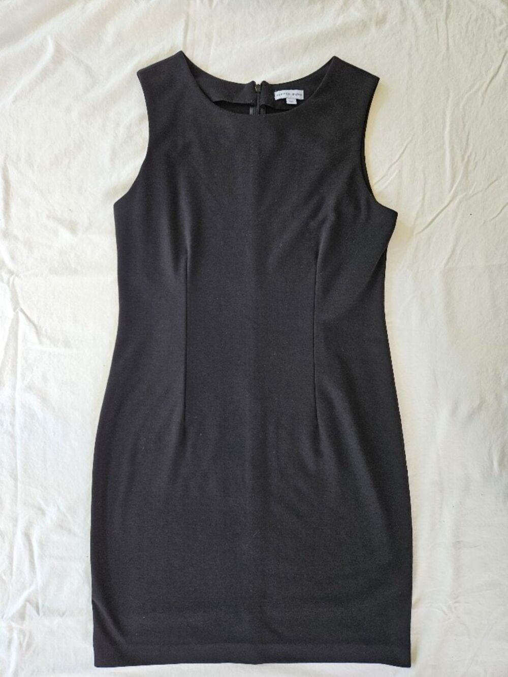ALFRED SUNG LBD Black Dress Clean Silhouette, Size L, Stretch, Sleeveless Sheath - Picture 8 of 9